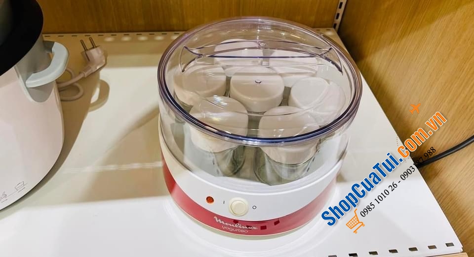 MÁY SỮA CHUA 7 LY MOULINEX - bao gồm 7 hộp thủy tinh, mỗi hộp 160 ml cho bạn những ly sữa chua tự làm thơm ngon, đơn giản