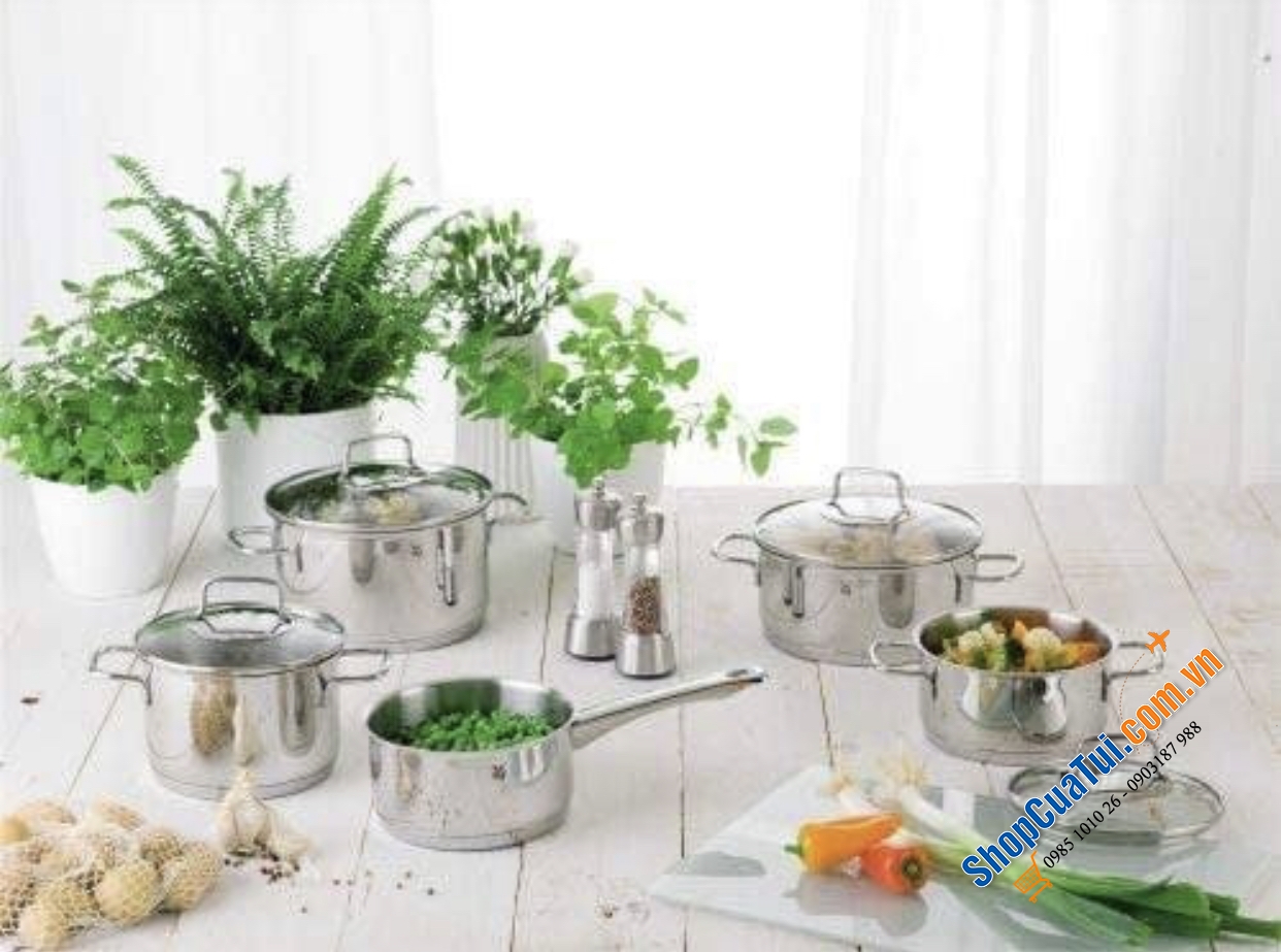 BỘ NỒI ĐỨC WMF ASTORIA TOPFSET 6 MÓN SIÊU ĐẸP - đáng để đầu tư lâu dài