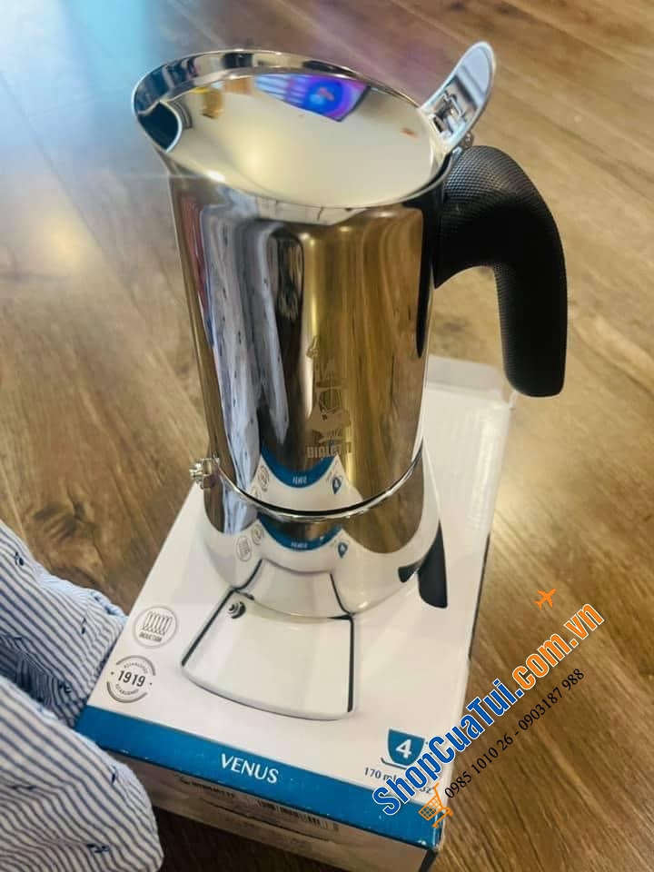 Ấm pha cà phê Bialetti 4 cốc xinh đẹp dùng được bếp từ