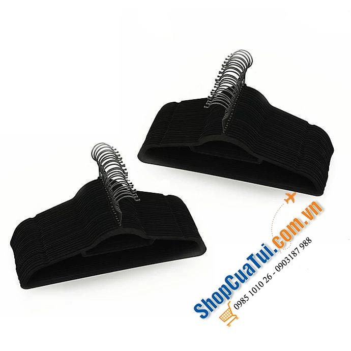 Sét 50 móc quần áo phủ nhung tiện dụng