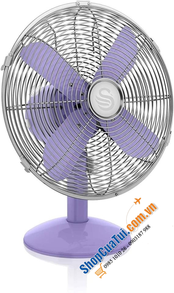 Quạt bàn Swan Retro siêu xinh đường kính 30cm, Độ ồn thấp - dành cho gia đình, văn phòng, không gian làm việc hoặc phòng ngủ
