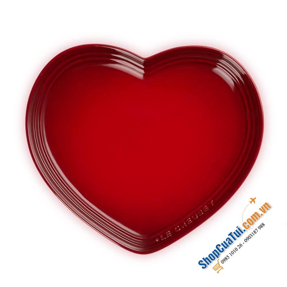 SET 2 ĐĨA TRÁI TIM LE CREUSET 23cm MÀU ĐỎ VÀ HỒNG