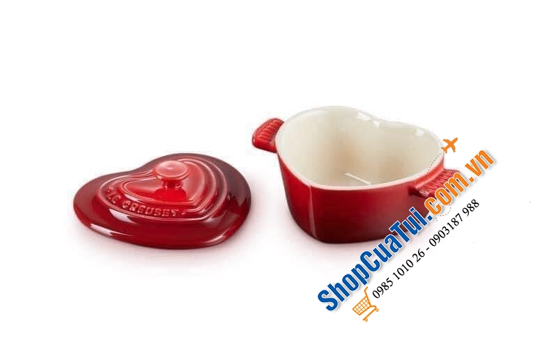 HŨ TIM LE CREUSET MẦU ĐỎ VÀ SHELL PINK CÓ NẮP 10cm