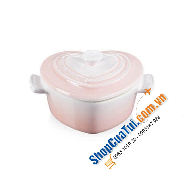 HŨ TIM LE CREUSET MẦU ĐỎ VÀ SHELL PINK CÓ NẮP 10cm
