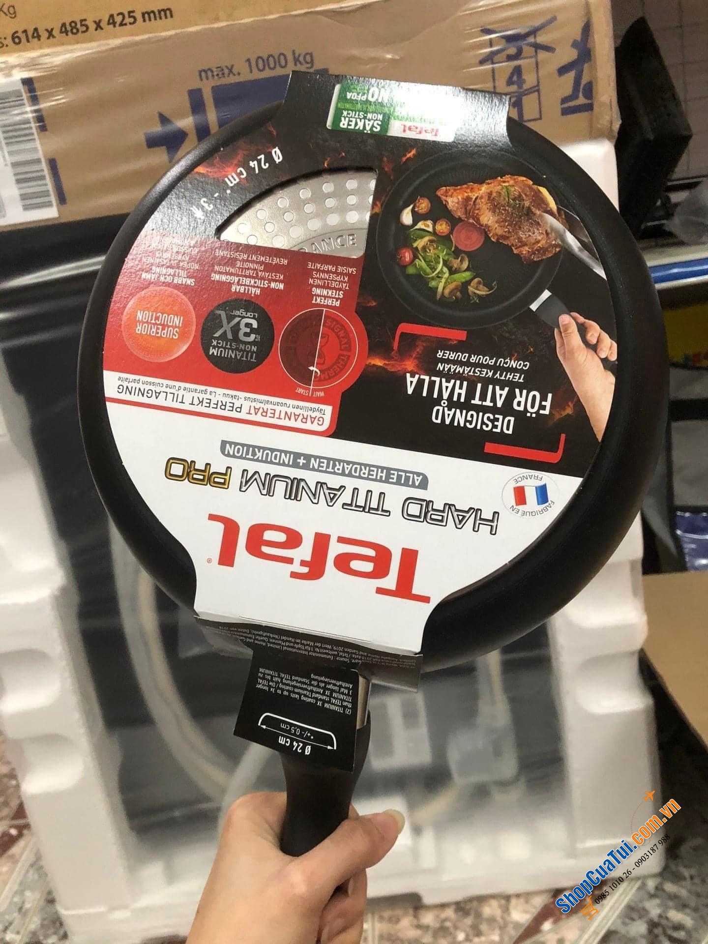 NEW- Đây là mã mới PRO nhé các bác- đỉnh nhất trong các dòng chảo Tefal - Chảo sâu lòng Tefal HARD TITANIUM PRO Wokpfanne 28cm G28919