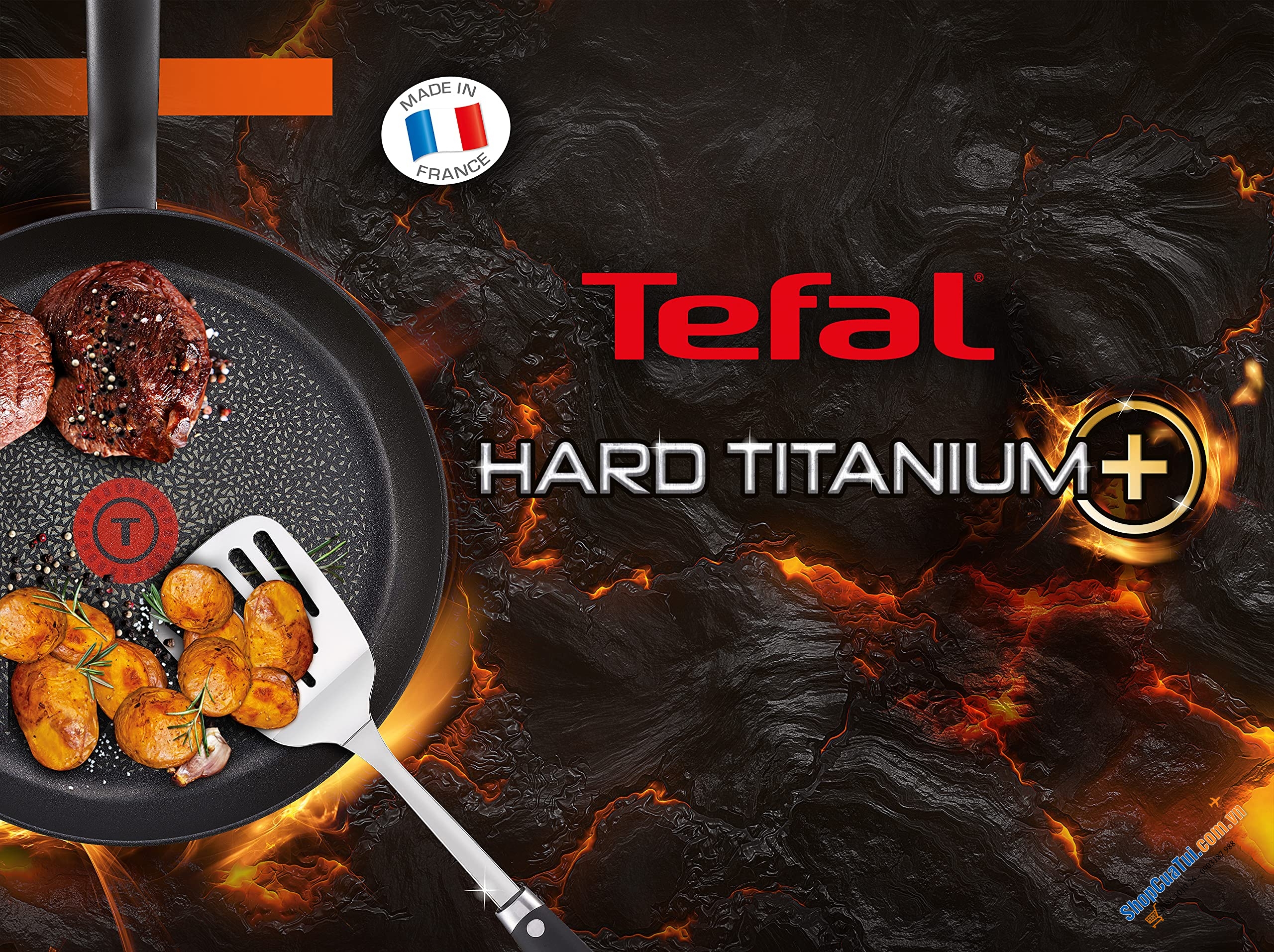 NEW- Đây là mã mới PRO nhé các bác- đỉnh nhất trong các dòng chảo Tefal - Chảo sâu lòng Tefal HARD TITANIUM PRO Wokpfanne 28cm G28919