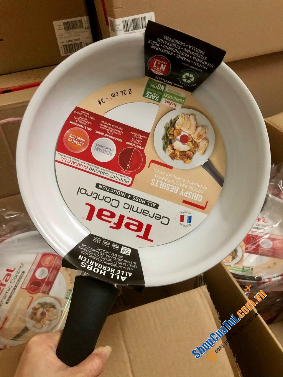 CHẢO RÁN CHỐNG DÍNH TEFAL CERAMIC CONTROL 24cm MADE IN FRANCE