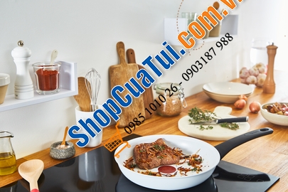 CHẢO RÁN CHỐNG DÍNH TEFAL CERAMIC CONTROL 28cm MADE IN FRANCE màu trắng