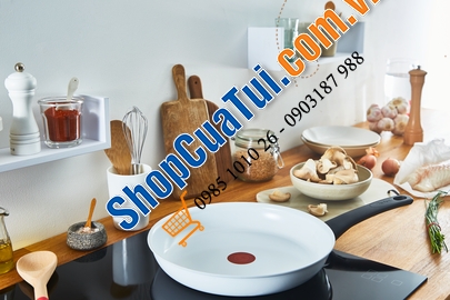 CHẢO RÁN CHỐNG DÍNH TEFAL CERAMIC CONTROL 28cm MADE IN FRANCE màu trắng