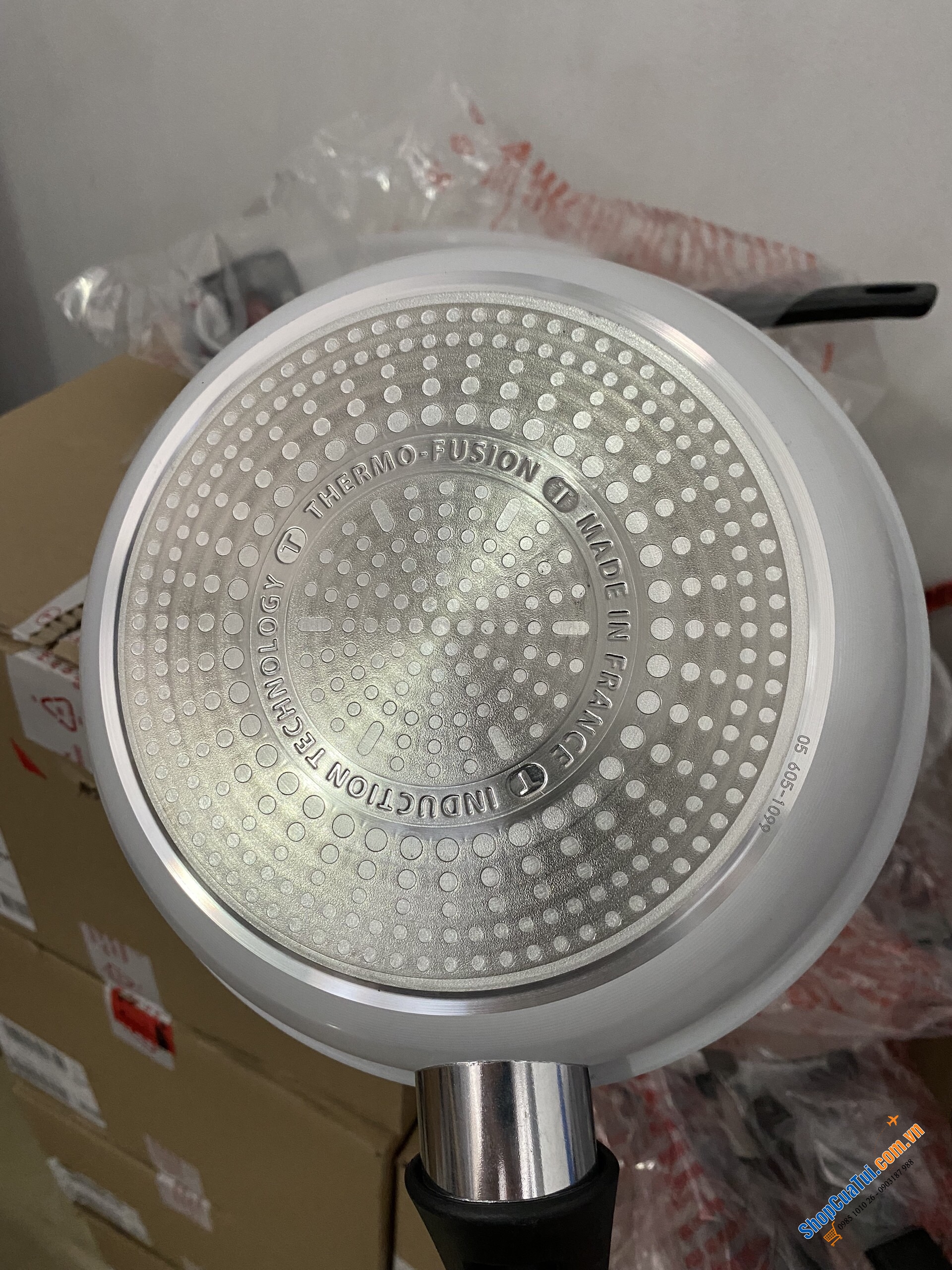 CHẢO RÁN CHỐNG DÍNH TEFAL CERAMIC CONTROL 28cm MADE IN FRANCE màu trắng