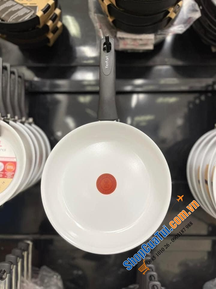 CHẢO RÁN CHỐNG DÍNH TEFAL CERAMIC CONTROL 28cm MADE IN FRANCE màu trắng
