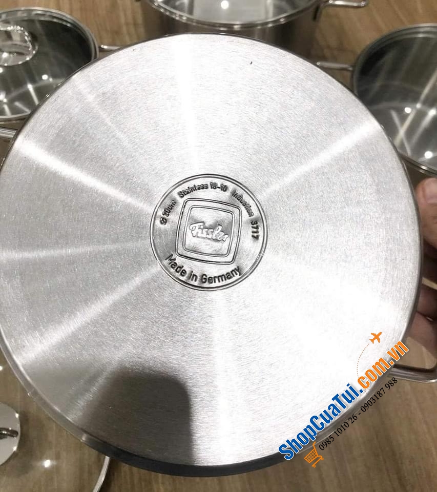 Bộ nồi Fissler Hamburg 5 món (4 nồi 1 chảo), Siêu xịn, chính hiệu - Made in Germany dập đáy