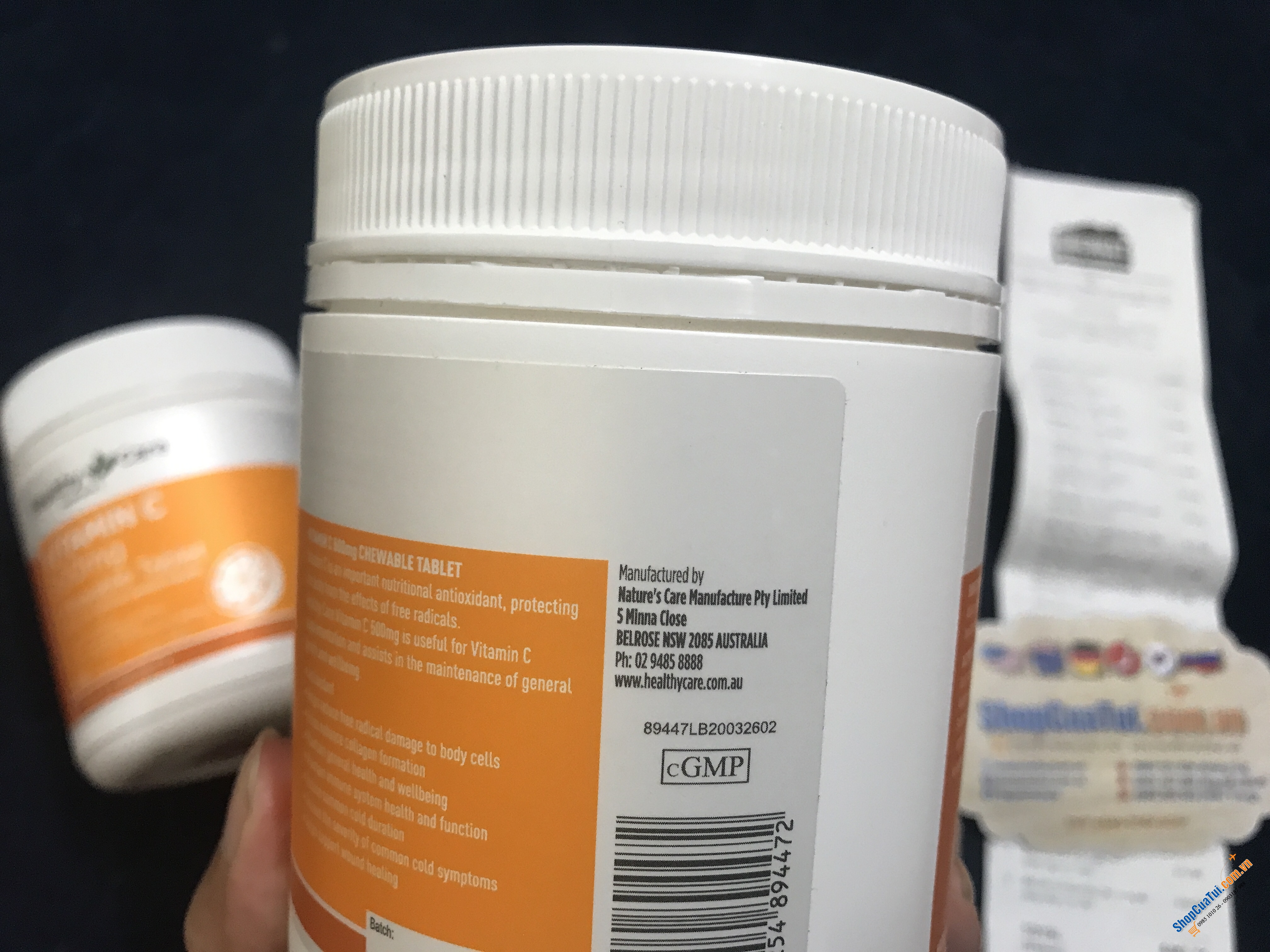 Viên nhai Healthy Care Vitamin C 500mg hộp 300 viên Úc - Healthy Care Vitamin C 500mg Chewable 300 Tablets