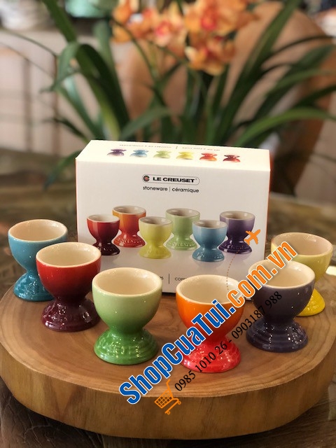 SET 6 CỐC ĐỰNG TRỨNG, ĐỒ TRÁNG MIỆNG LE CREUSET CẦU VỒNG