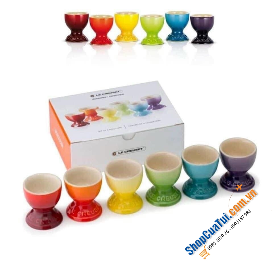 SET 6 CỐC ĐỰNG TRỨNG, ĐỒ TRÁNG MIỆNG LE CREUSET CẦU VỒNG