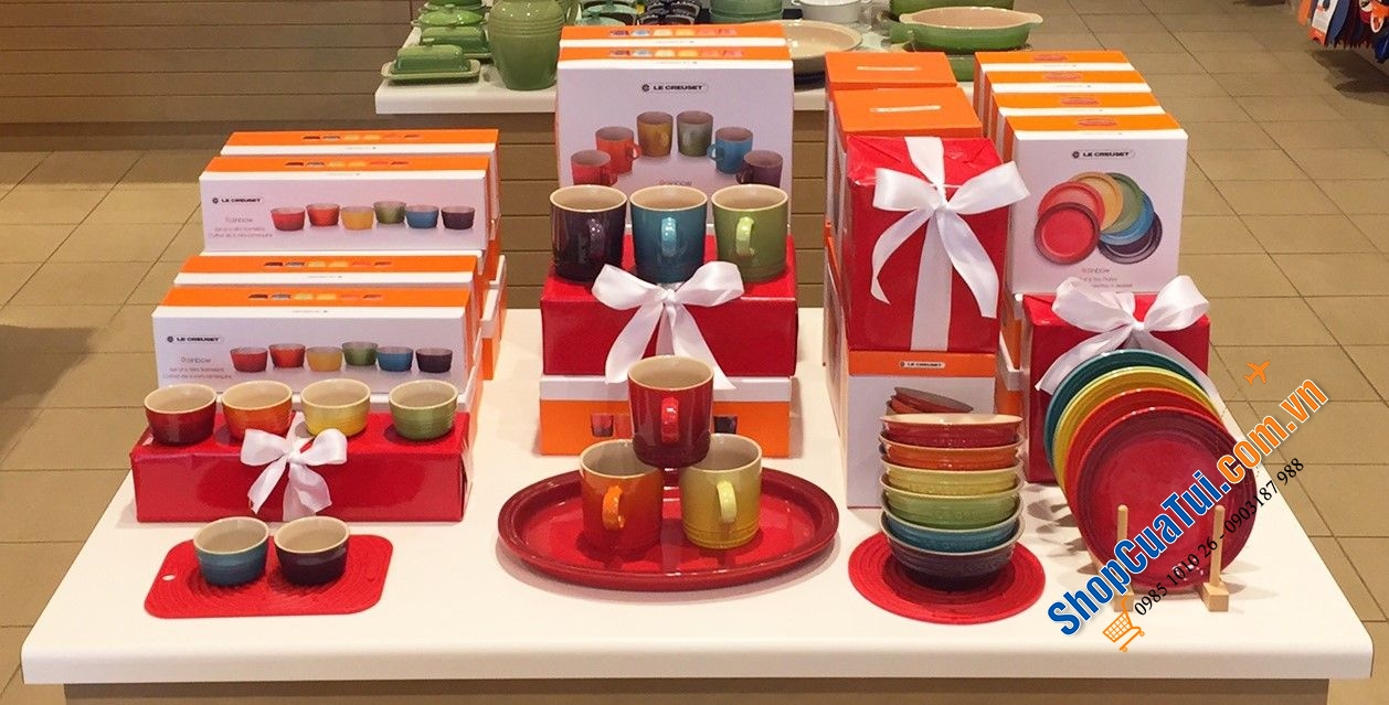 SET 6 CỐC ĐỰNG TRỨNG, ĐỒ TRÁNG MIỆNG LE CREUSET CẦU VỒNG