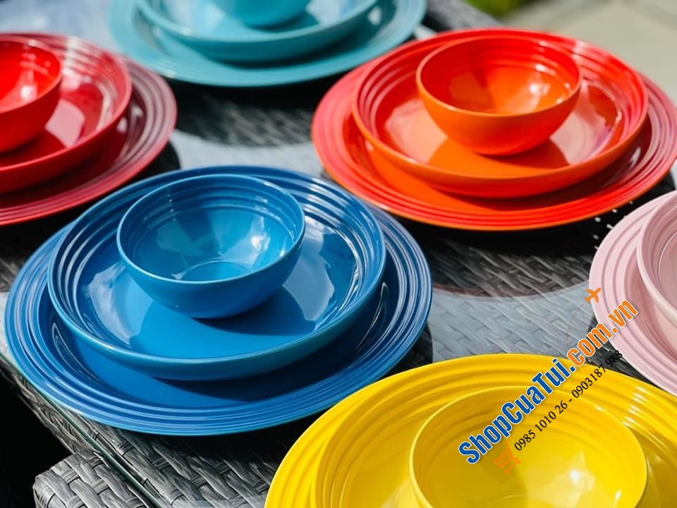 SET 6 ĐĨA LE CREUSET CẦU VỒNG 22 CM SÂU LÒNG