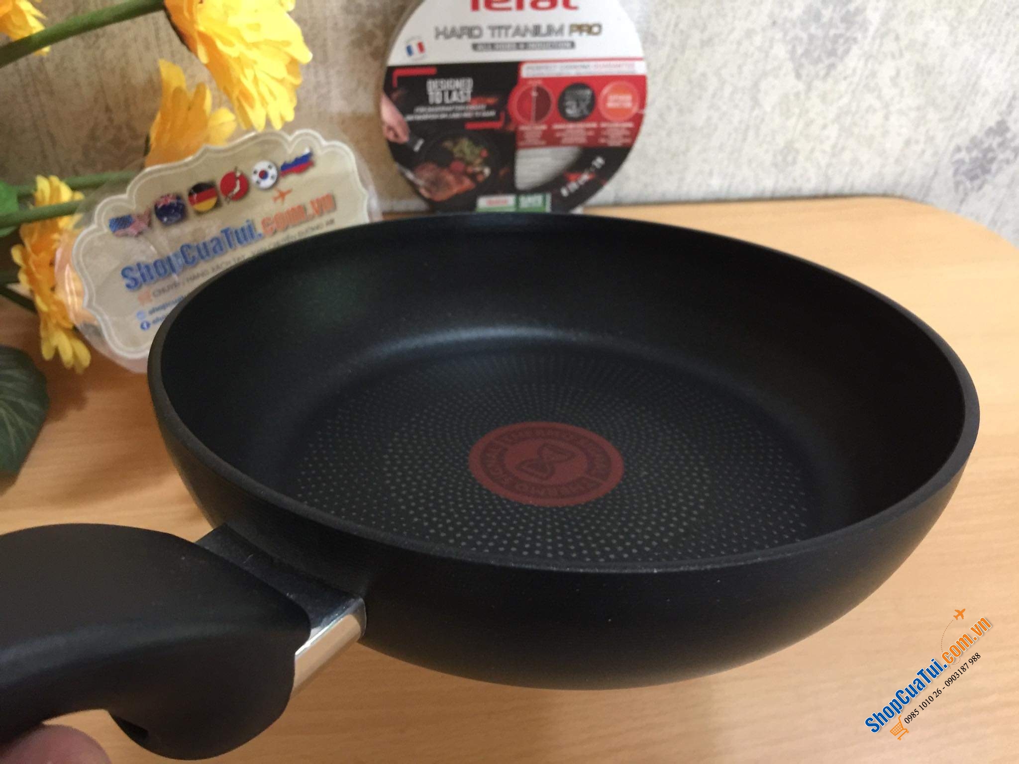 Đỉnh nhất trong các dòng chảo Tefal - Chảo sâu lòng Tefal HARD TITANIUM PRO Wokpfanne 20 cm G2890253 - Chảo đa năng – Made in France