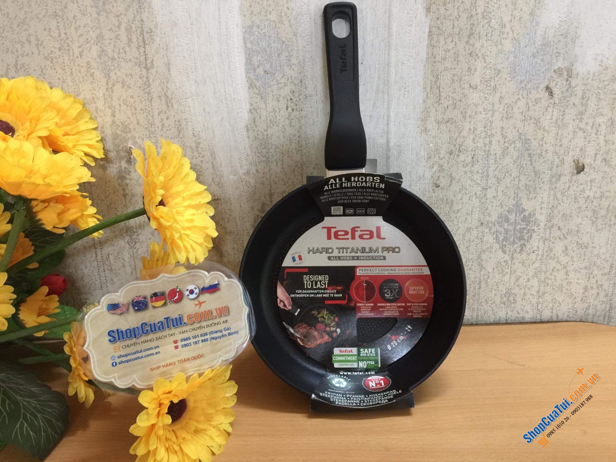 Đỉnh nhất trong các dòng chảo Tefal - Chảo sâu lòng Tefal HARD TITANIUM PRO Wokpfanne 20 cm G2890253 - Chảo đa năng – Made in France