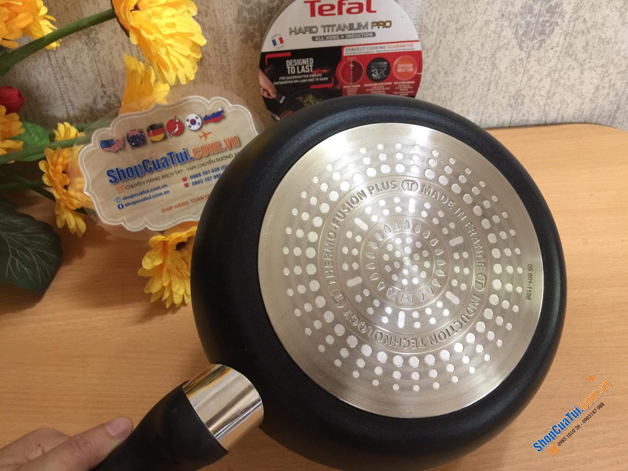 Đỉnh nhất trong các dòng chảo Tefal  - Chảo sâu lòng Tefal HARD TITANIUM PRO Wokpfanne 20 cm G2890253 - Chảo đa năng – Made in France
