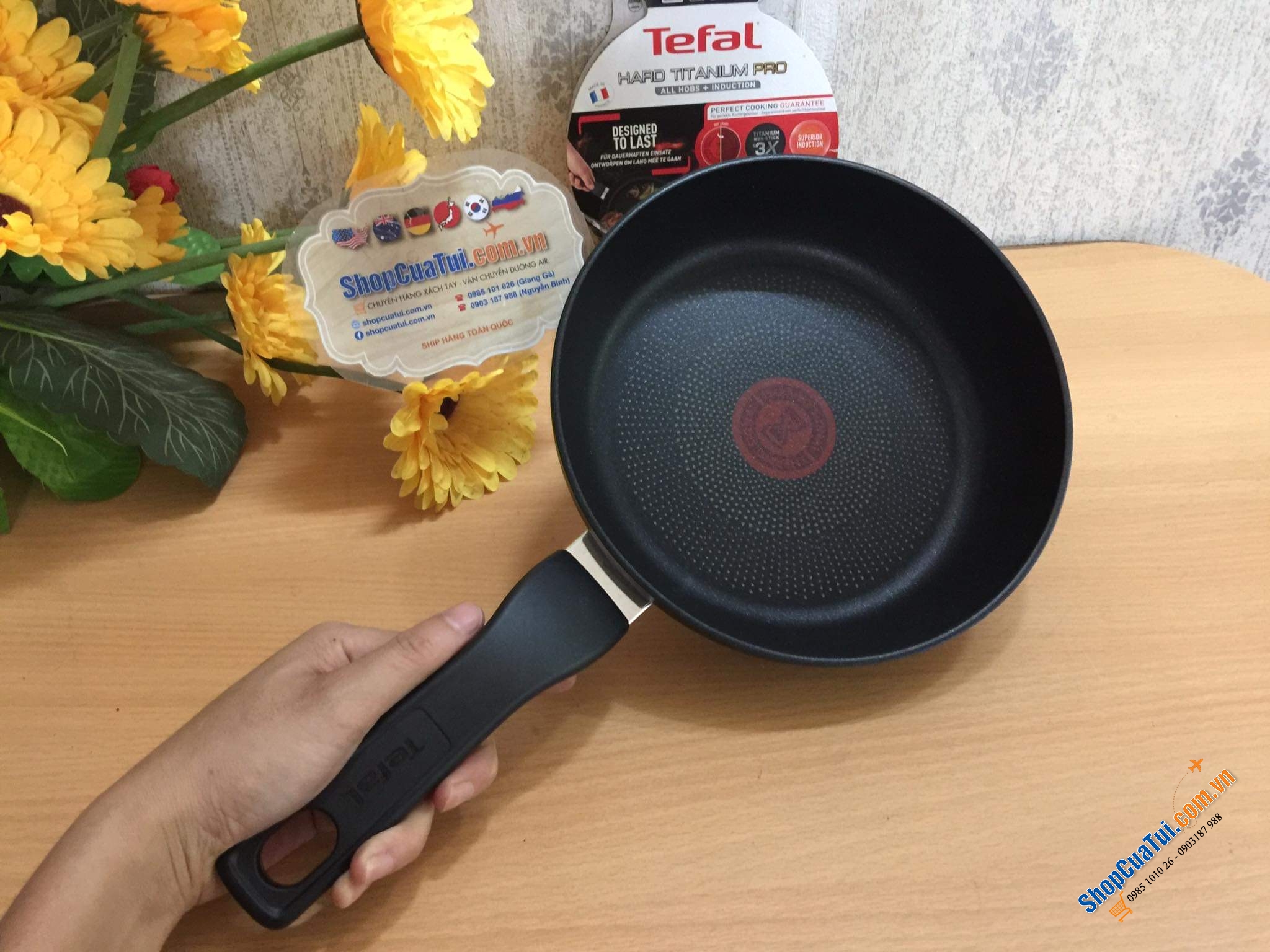 Đỉnh nhất trong các dòng chảo Tefal - Chảo sâu lòng Tefal HARD TITANIUM PRO Wokpfanne 20 cm G2890253 - Chảo đa năng – Made in France