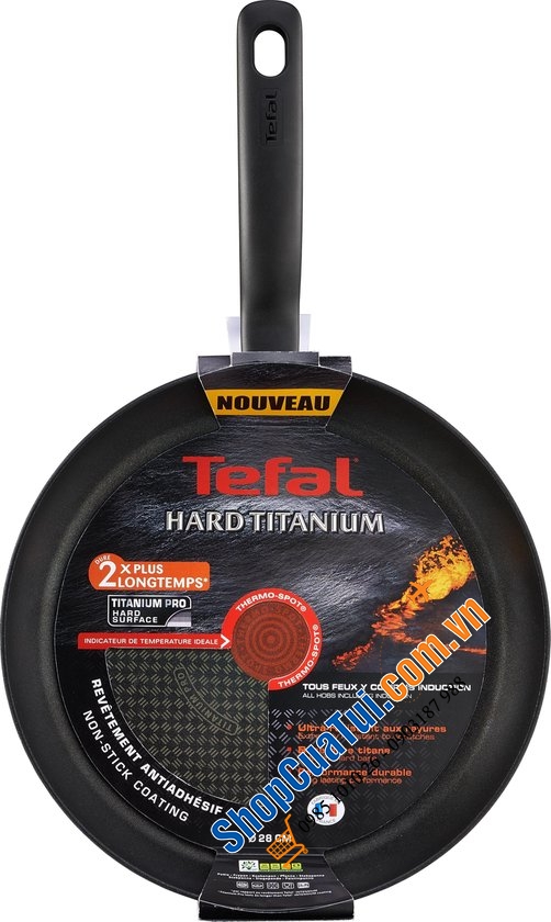 Đỉnh nhất trong các dòng chảo Tefal - Chảo sâu lòng Tefal HARD TITANIUM PRO Wokpfanne 24 cm - Chảo đa năng – Made in France