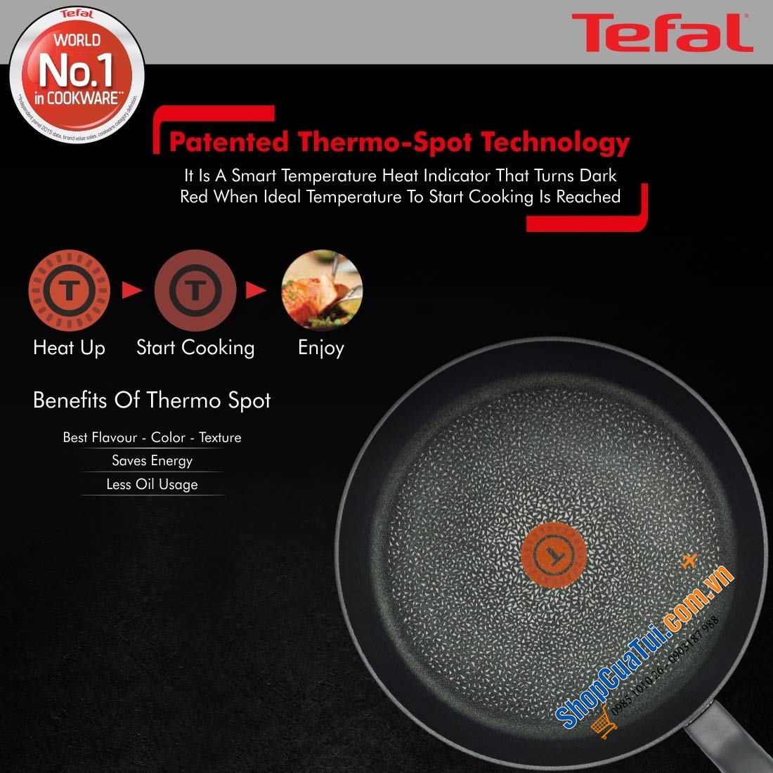 Đỉnh nhất trong các dòng chảo Tefal - Chảo sâu lòng Tefal HARD TITANIUM PRO Wokpfanne 24 cm - Chảo đa năng – Made in France