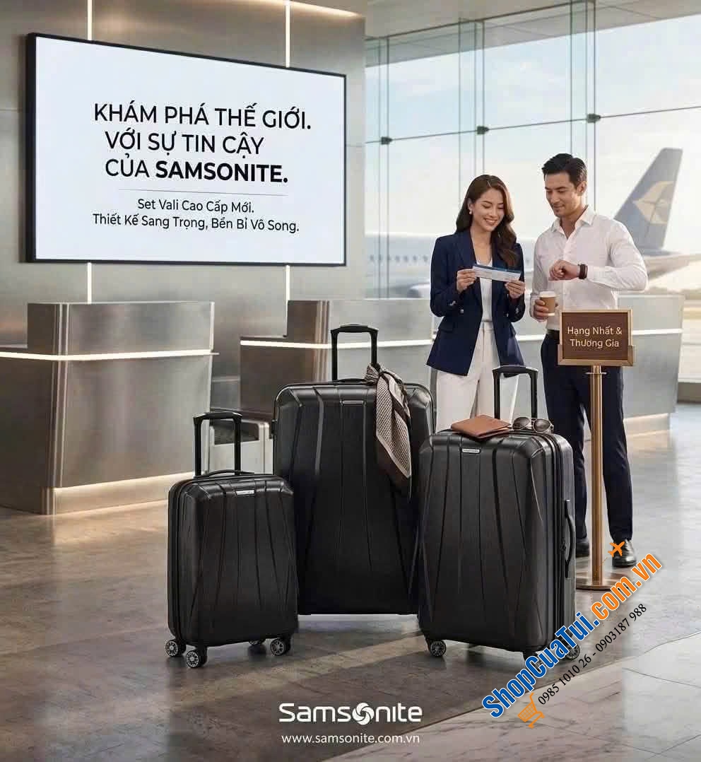 Set 2 valy - Samsonite Centric 2 - 20/24 inch (Size cabin và size trung) - Màu bạc phù hợp cho mọi lứa tuổi và mọi giới tính
