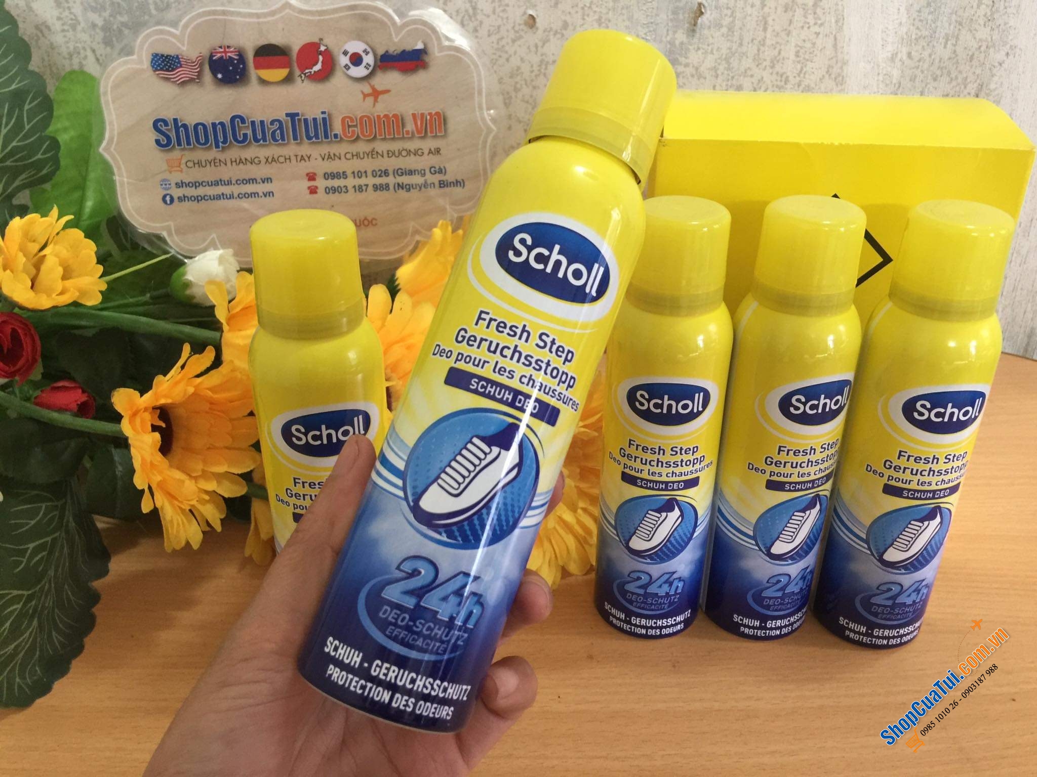 Xịt Khử Mùi Hôi cho Giày và Chân Scholl Fresh Step lọ 150ml - diệt khuẩn cho giày, giữ chân khô, ngăn ngừa việc ra mồ hôi, giúp chống mồ hôi chân lên đến 24h