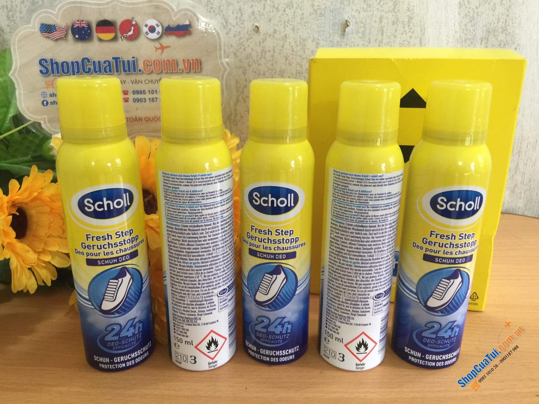 Xịt Khử Mùi Hôi cho Giày và Chân Scholl Fresh Step lọ 150ml - diệt khuẩn cho giày, giữ chân khô, ngăn ngừa việc ra mồ hôi, giúp chống mồ hôi chân lên đến 24h