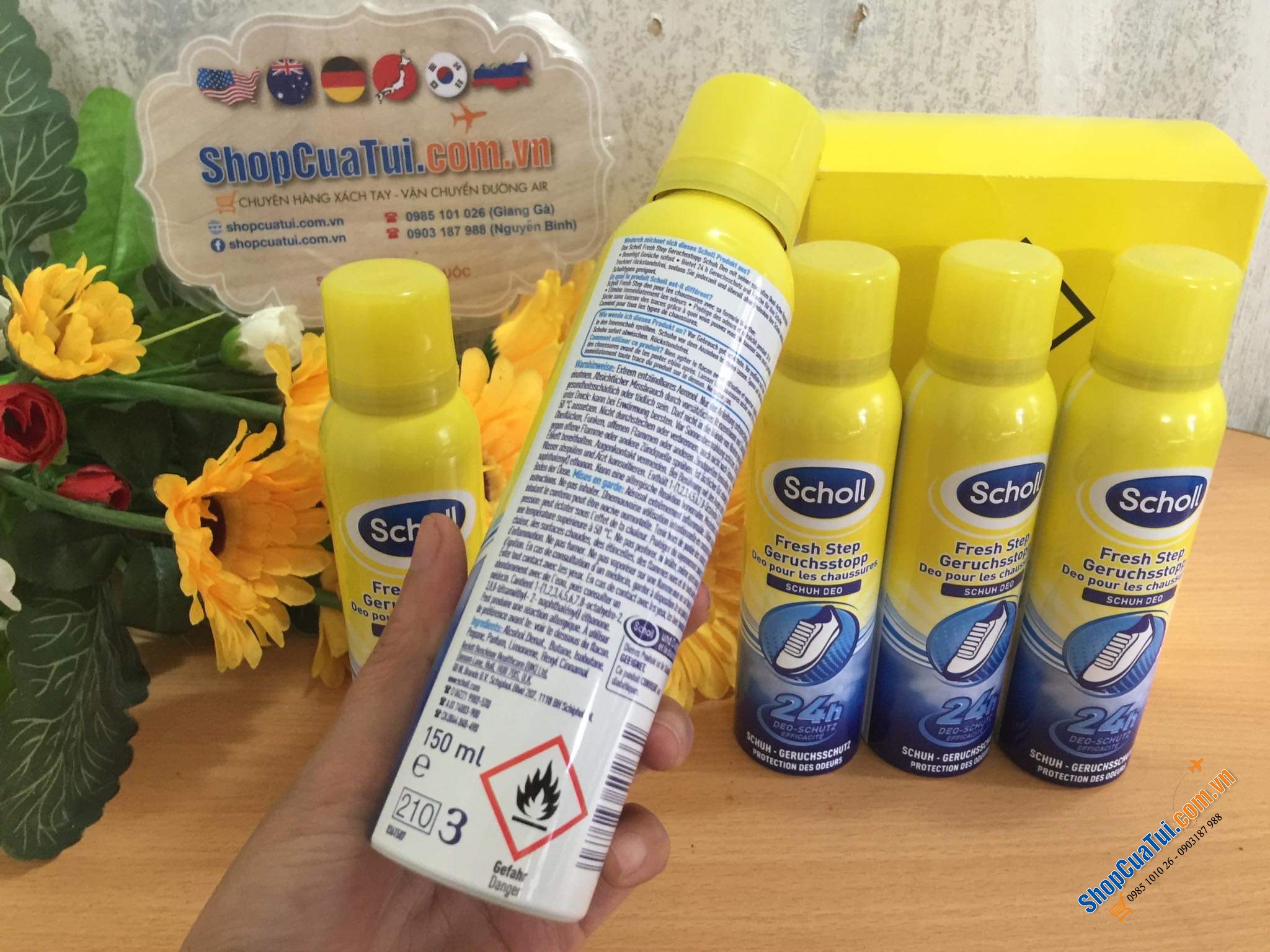 Xịt Khử Mùi Hôi cho Giày và Chân Scholl Fresh Step lọ 150ml - diệt khuẩn cho giày, giữ chân khô, ngăn ngừa việc ra mồ hôi, giúp chống mồ hôi chân lên đến 24h
