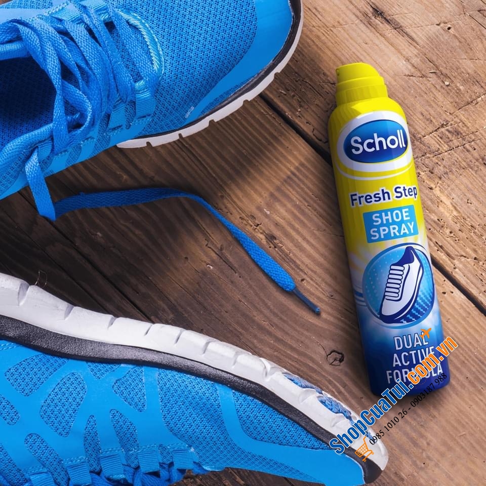 Xịt Khử Mùi Hôi cho Giày và Chân Scholl Fresh Step lọ 150ml - diệt khuẩn cho giày, giữ chân khô, ngăn ngừa việc ra mồ hôi, giúp chống mồ hôi chân lên đến 24h