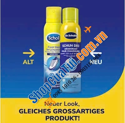 Xịt Khử Mùi Hôi cho Giày và Chân Scholl Fresh Step lọ 150ml - diệt khuẩn cho giày, giữ chân khô, ngăn ngừa việc ra mồ hôi, giúp chống mồ hôi chân lên đến 24h