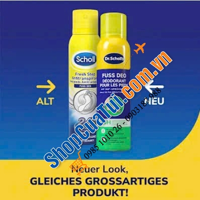 Xịt Khử Mùi Hôi cho Giày và Chân Scholl Fresh Step lọ 150ml - diệt khuẩn cho giày, giữ chân khô, ngăn ngừa việc ra mồ hôi, giúp chống mồ hôi chân lên đến 24h