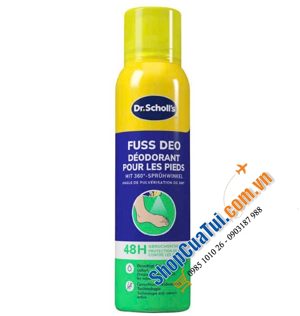 Xịt Khử Mùi Hôi cho Giày và Chân Scholl Fresh Step lọ 150ml - diệt khuẩn cho giày, giữ chân khô, ngăn ngừa việc ra mồ hôi, giúp chống mồ hôi chân lên đến 24h