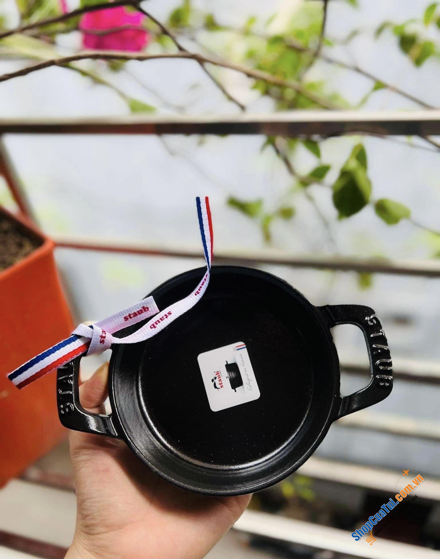 CHẢO STAUB- KHAY NƯỚNG BỎ LÒ 12 CM - Made in France - MÀU XÁM.