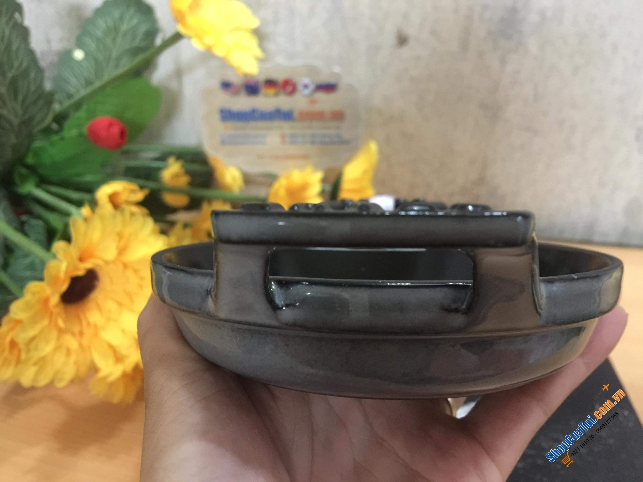 CHẢO STAUB- KHAY NƯỚNG BỎ LÒ 12 CM - Made in France - MÀU XÁM.
