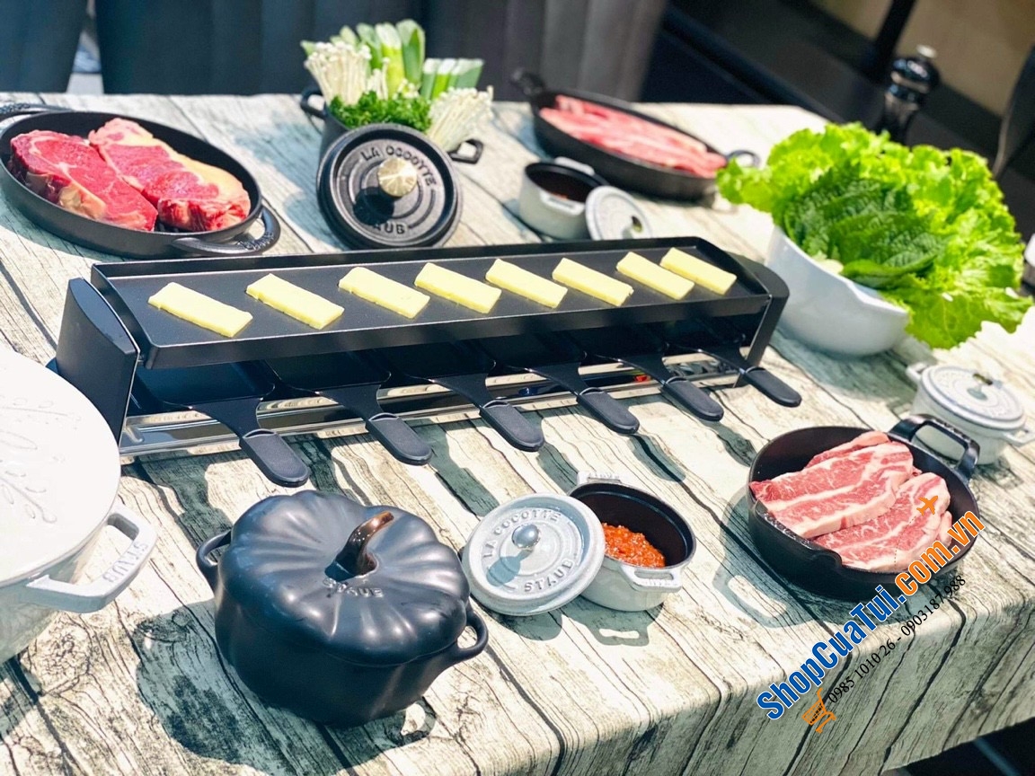 CHẢO STAUB- KHAY NƯỚNG BỎ LÒ 12 CM - Made in France - MÀU XÁM.