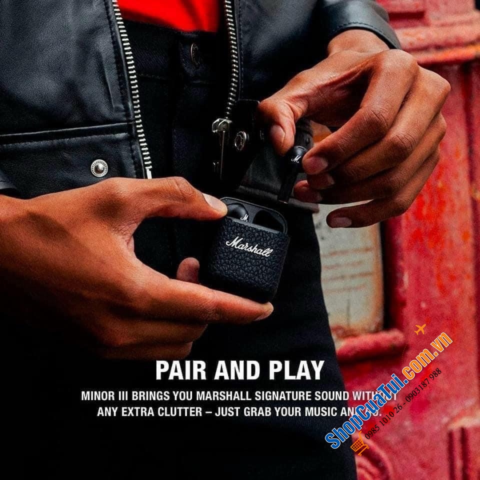 Tai nghe Marshall Minor 3. Tai nghe này ăn đứt Airpod cả về thiết kế và chất lượng nha.