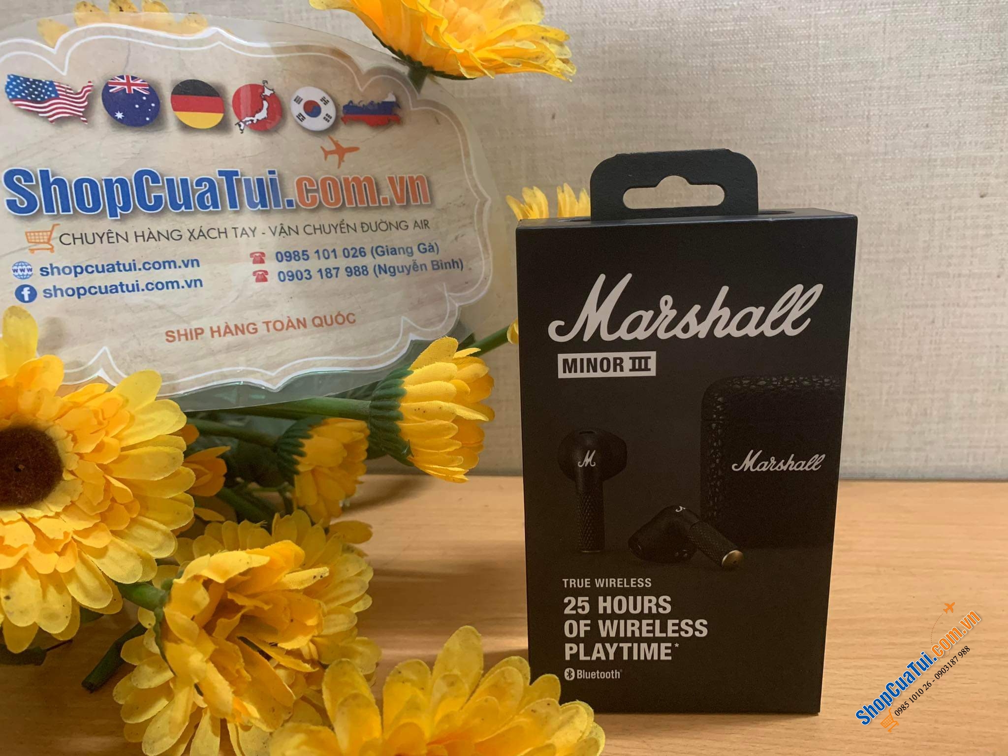 Tai nghe Marshall Minor 3. Tai nghe này ăn đứt Airpod cả về thiết kế và chất lượng nha.