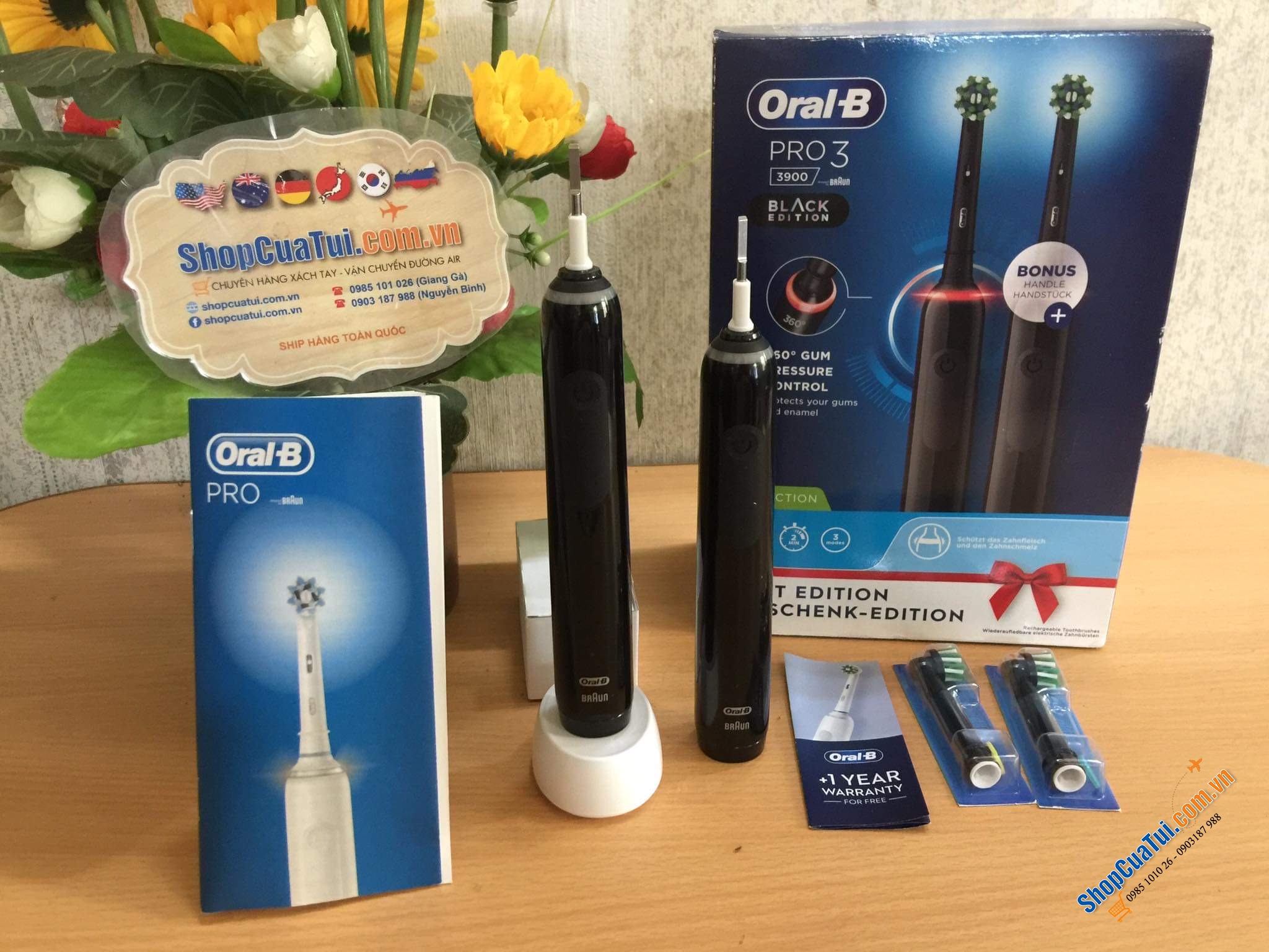 Set 2 bàn chải Oral-B pro 3 3900.