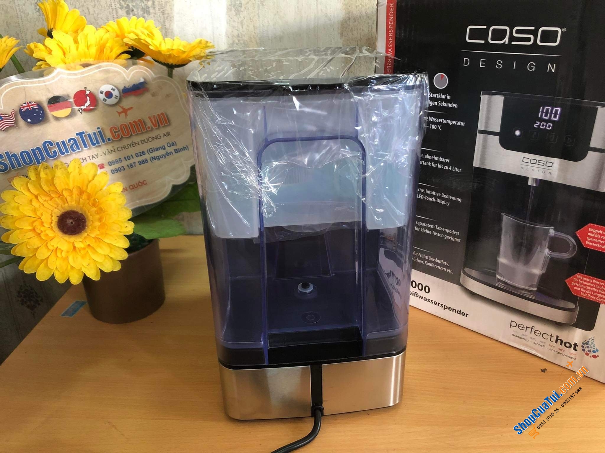 Bình Thuỷ Caso PerfectCup 1000 Pro NEW 4 Lít với 8 mức nước và 4 mức nhiệt độ