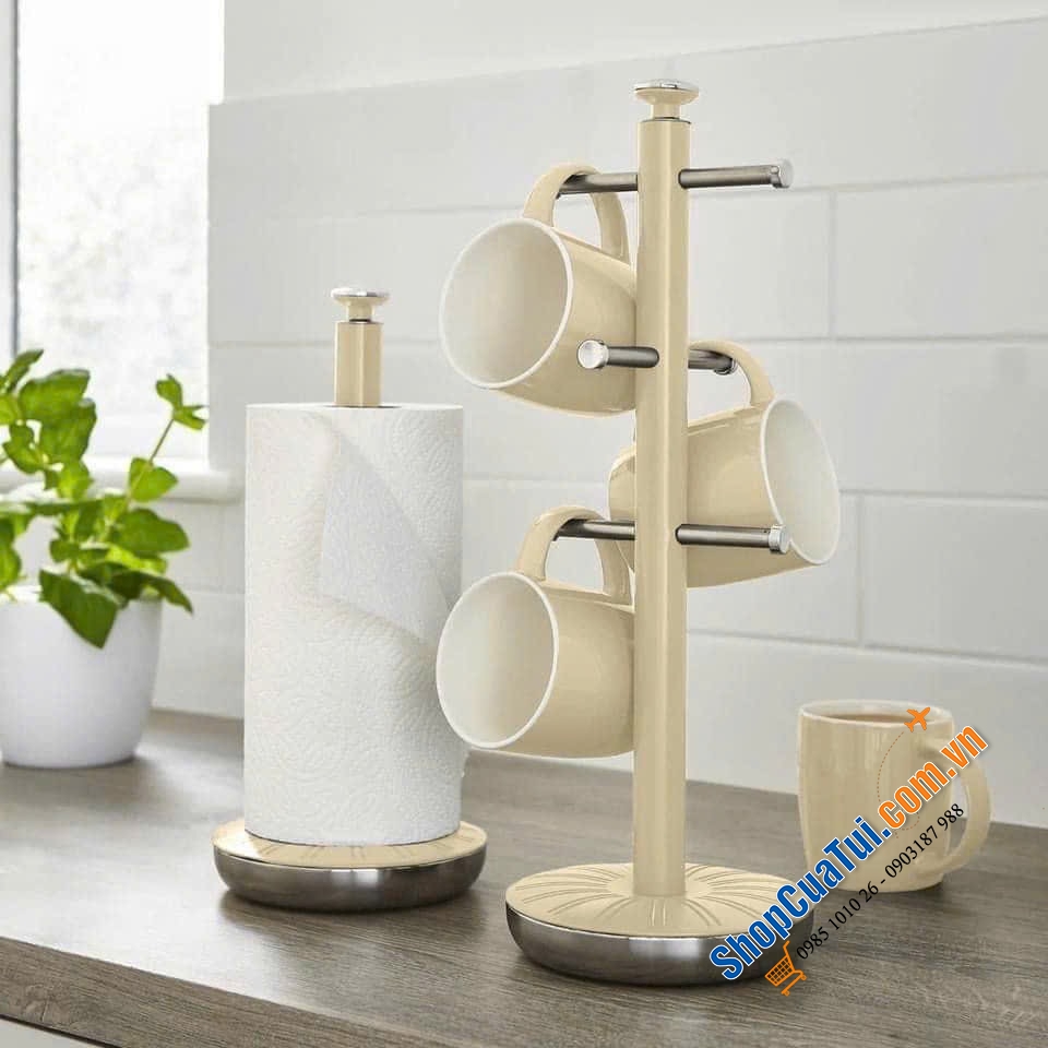 Set Cây treo cốc và dụng cụ để giấy đứng Swan Retro các màu - Lưu trữ và trưng bày một cách an toàn lên đến 6 cốc