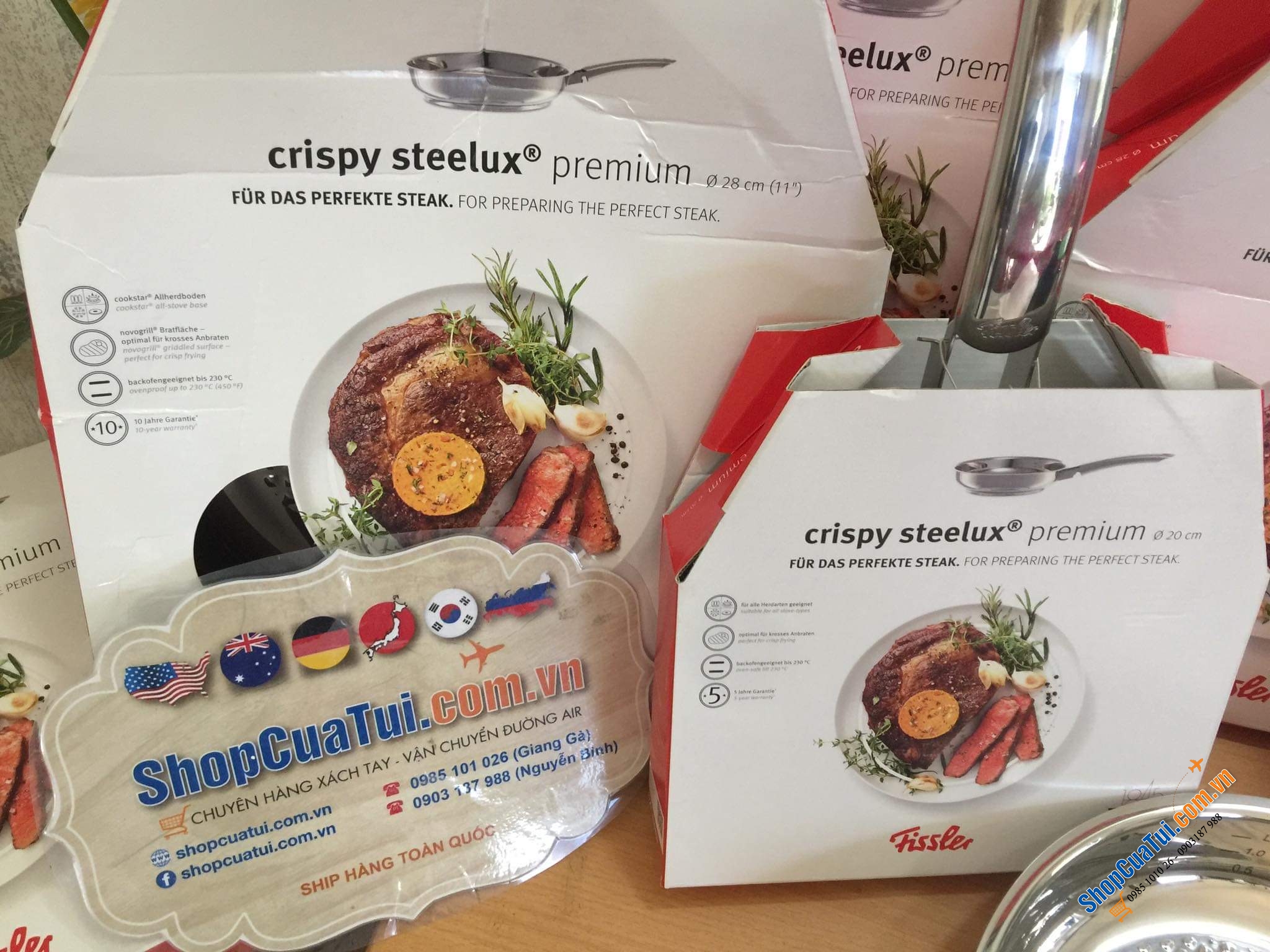 CHẢO FISSLER INOX CRISPY STEELUX PREMIUM 20 CM - Made in Germany dập đáy
