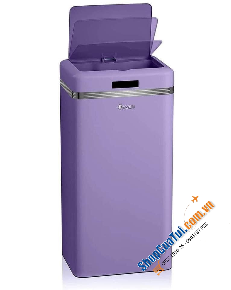 Thùng rác cảm ứng 45l Swan - màu Tím