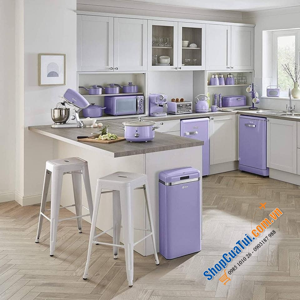 Sét nồi chảo Swan tím siêu đẹp 5 món: 3 nồi và 2 chảo