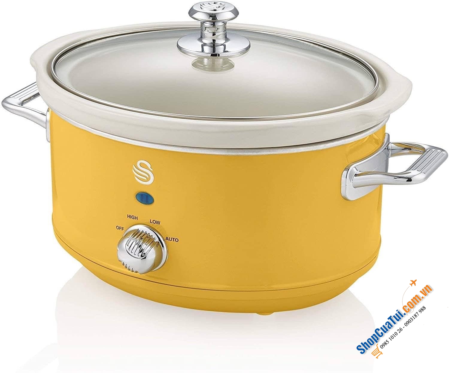 Nồi nấu chậm Swan Retro 3.5L 3 chế độ nấu -  thích hợp cho các món hầm nấu chậm và nấu với nhiệt độ thấp