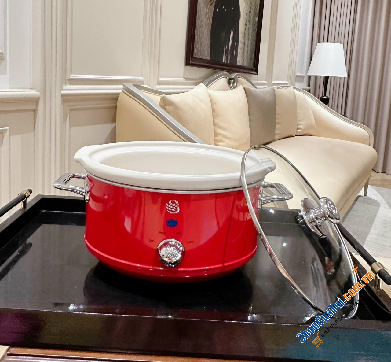 Nồi nấu chậm Swan Retro 3.5L 3 chế độ nấu -  thích hợp cho các món hầm nấu chậm và nấu với nhiệt độ thấp