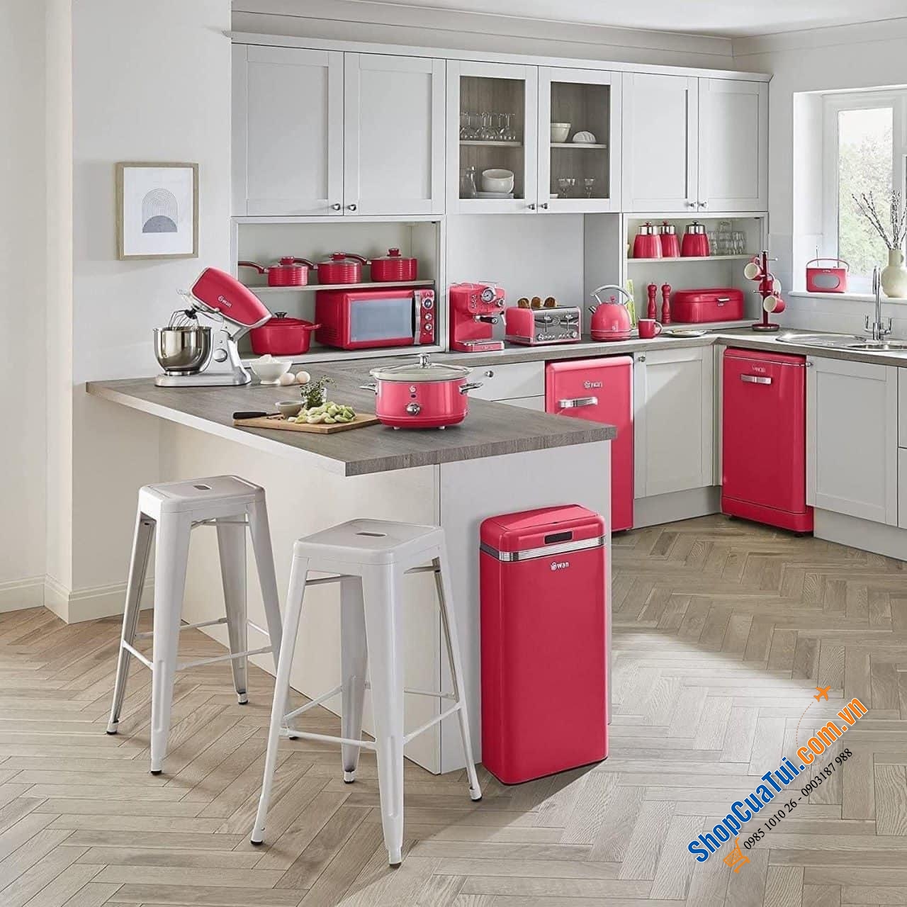 Nồi nấu chậm Swan Retro 3.5L 3 chế độ nấu -  thích hợp cho các món hầm nấu chậm và nấu với nhiệt độ thấp