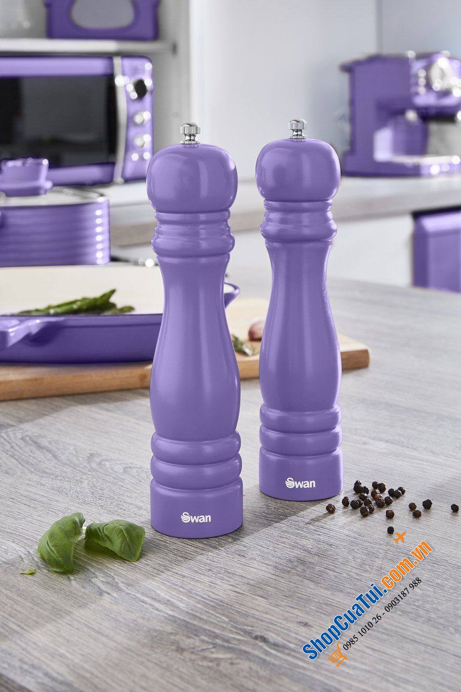 Set xay tiêu muối Swan màu tím